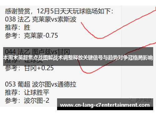 本周末英超焦点战图解战术调整释放关键信号与趋势对争冠格局影响 本周末英超焦点战图解战术调整释放关键信号与趋势对争冠格局影响